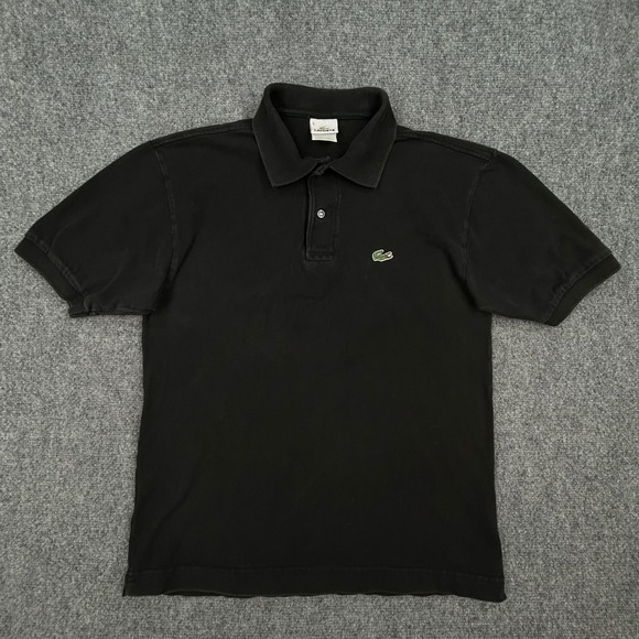Lacoste Polo Mens Size 5 Black Short Sleeve Shirt Crocodile Logo France Made - Picture 3 of 10